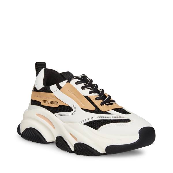 Adidași Dama Steve Madden Possession Tan Negrii Maro | SM-139SQ