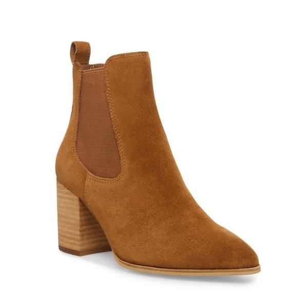 Bocanci Dama Steve Madden Addy Cognac Piele Intoarsa Maro | SM-376VE