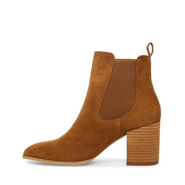 Bocanci Dama Steve Madden Addy Cognac Piele Intoarsa Maro | SM-376VE