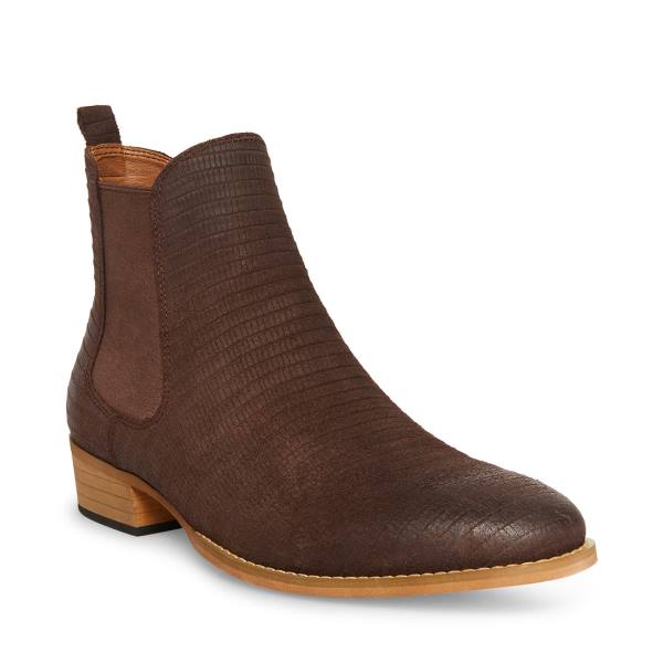 Cizme Barbati Steve Madden Paterson Piele Intoarsa Maro | SM-418BL