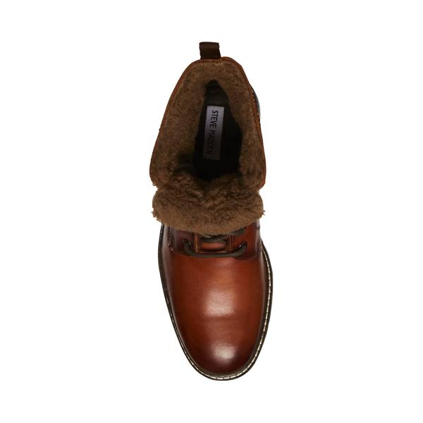 Cizme Barbati Steve Madden Strategyy Cognac Piele Maro | SM-239UH