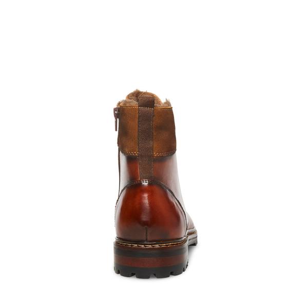 Cizme Barbati Steve Madden Strategyy Cognac Piele Maro | SM-239UH