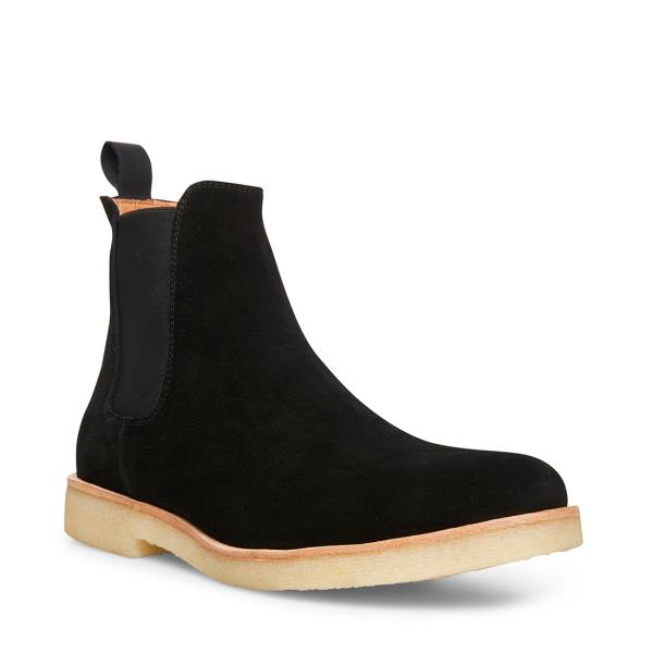 Cizme Barbati Steve Madden Wilshire Piele Intoarsa Negrii | SM-346DE