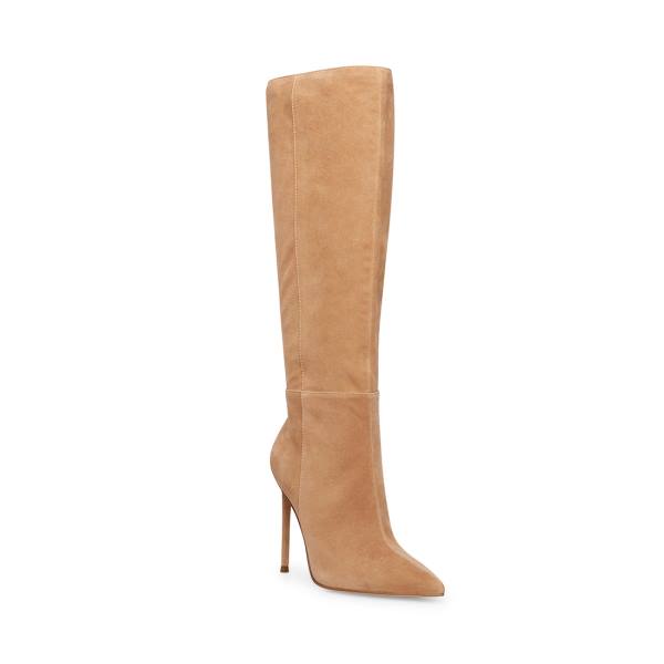 Cizme Dama Steve Madden Izetta Taupe Piele Intoarsa Gri Maro | SM-697TK