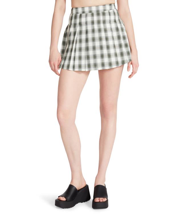 Fuste Dama Steve Madden Plaid Pleated Mini Verzi | SM-601CT