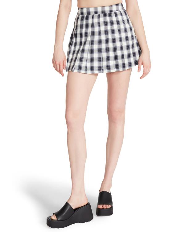 Fuste Dama Steve Madden Plaid Pleated Mini Bleumarin | SM-851HW