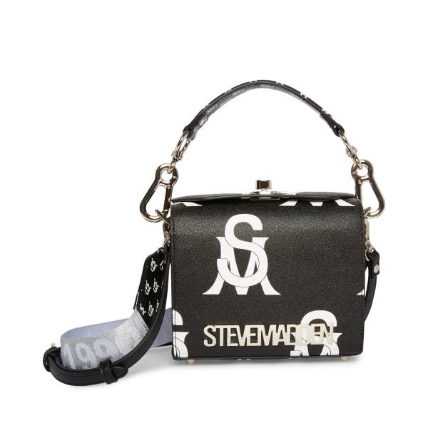 Geanta Crossbody Dama Steve Madden Bkinder-white Negrii Albi | SM-761RE