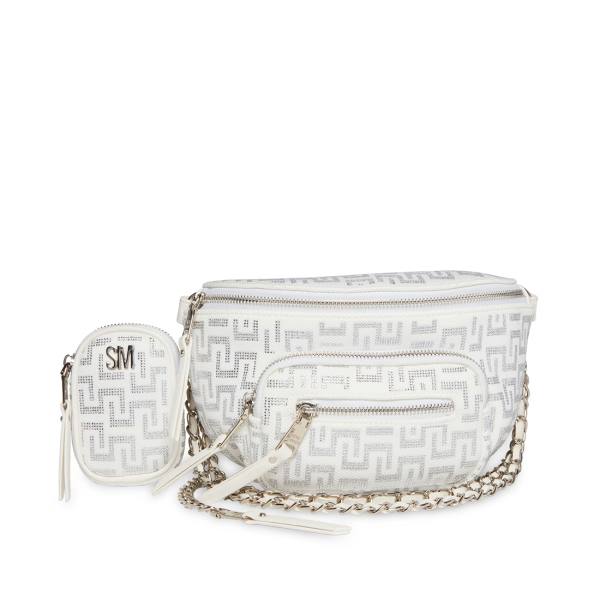 Geanta Crossbody Dama Steve Madden Bmaximas Albi Argintii | SM-564EQ