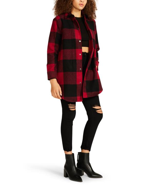 Jacheta Dama Steve Madden Eldridge Plaid Rosii | SM-384FV