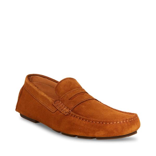 Loafers Barbati Steve Madden Italo Cognac Piele Intoarsa Maro | SM-280YP