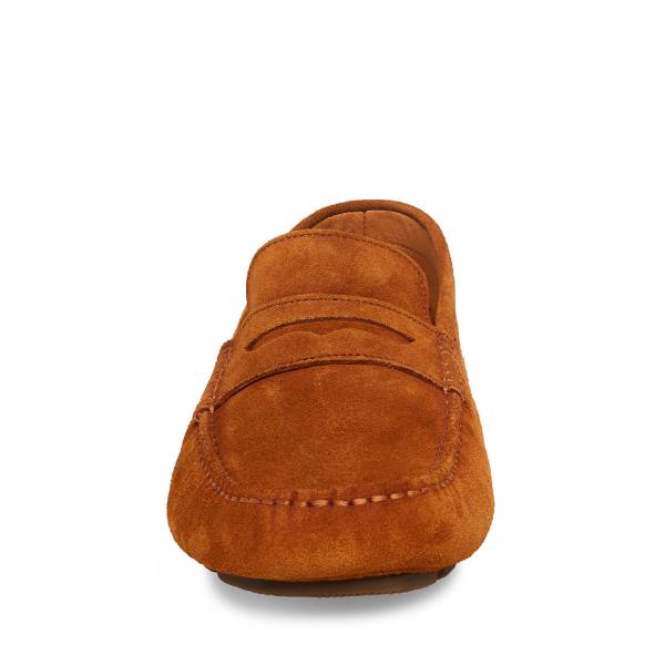 Loafers Barbati Steve Madden Italo Cognac Piele Intoarsa Maro | SM-280YP