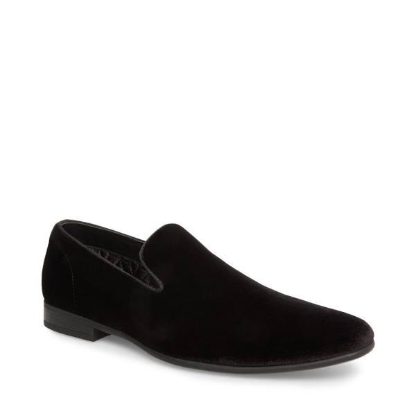 Loafers Barbati Steve Madden Laight Velvet Negrii | SM-609XE