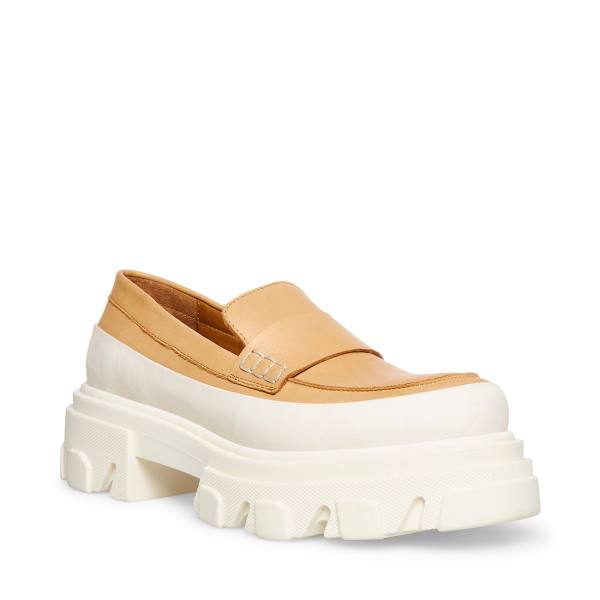 Loafers Dama Steve Madden Flossie Tan Piele Bej | SM-280LG