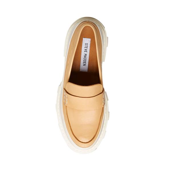 Loafers Dama Steve Madden Flossie Tan Piele Bej | SM-280LG