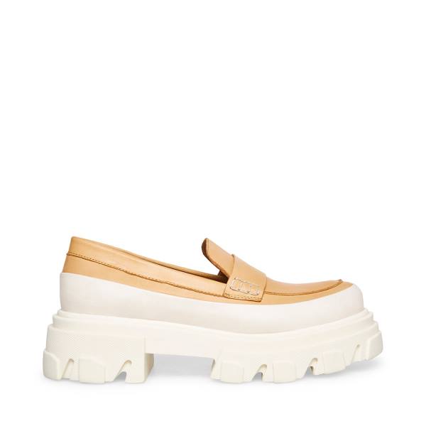 Loafers Dama Steve Madden Flossie Tan Piele Bej | SM-280LG