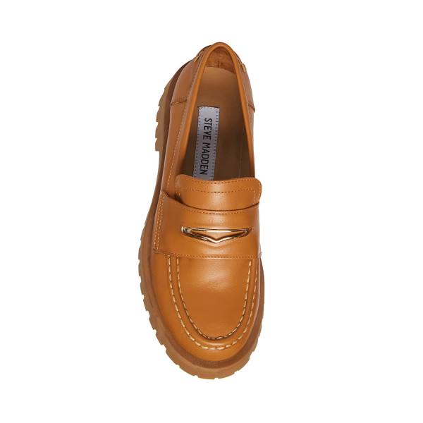 Loafers Dama Steve Madden Lawrence Cognac Piele Maro | SM-940AL