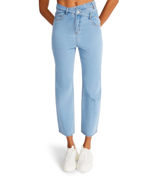 Pantaloni Dama Steve Madden Asymmetrical Boyfriend Jean Albastri | SM-492LS