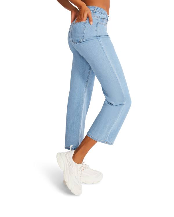 Pantaloni Dama Steve Madden Asymmetrical Boyfriend Jean Albastri | SM-492LS