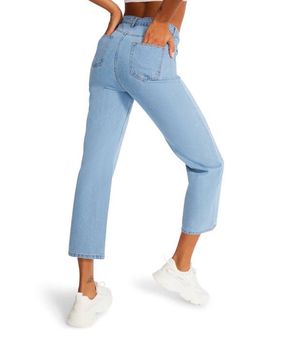 Pantaloni Dama Steve Madden Asymmetrical Boyfriend Jean Albastri | SM-492LS