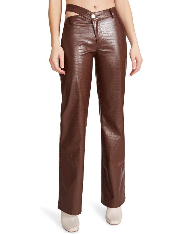 Pantaloni Dama Steve Madden Cut Out Faux Piele Pant Maro | SM-486KT