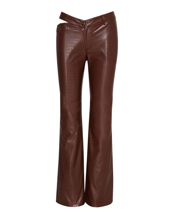 Pantaloni Dama Steve Madden Cut Out Faux Piele Pant Maro | SM-486KT