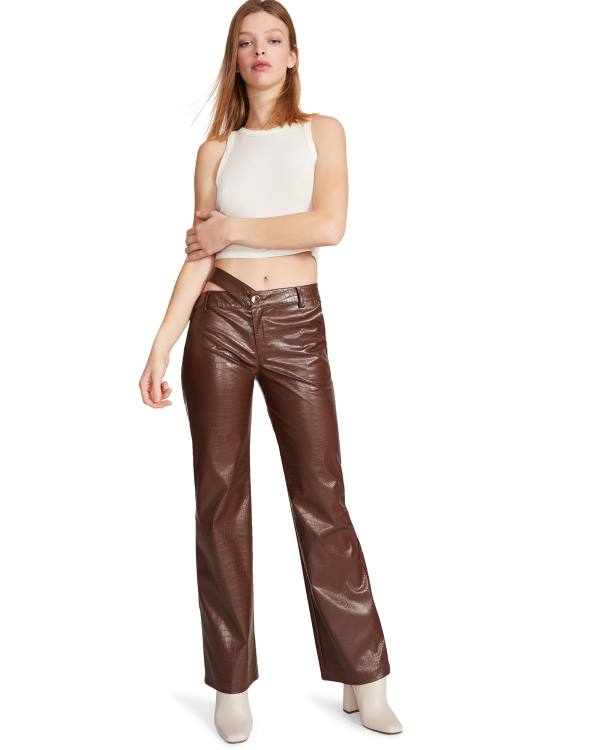 Pantaloni Dama Steve Madden Cut Out Faux Piele Pant Maro | SM-486KT