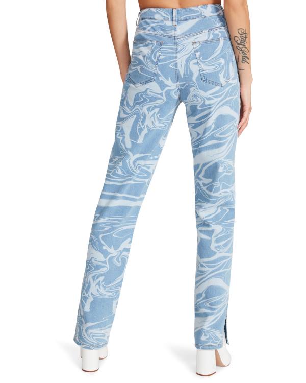 Pantaloni Dama Steve Madden Denim Swirl Pants Albastri | SM-523ZE