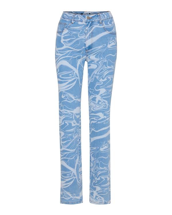 Pantaloni Dama Steve Madden Denim Swirl Pants Albastri | SM-523ZE