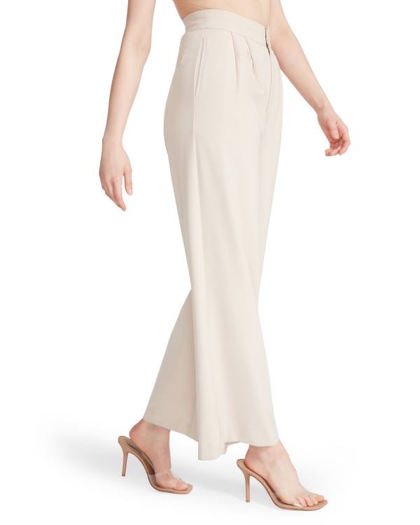 Pantaloni Dama Steve Madden High Waisted Trouser Ivory Albi | SM-869GX