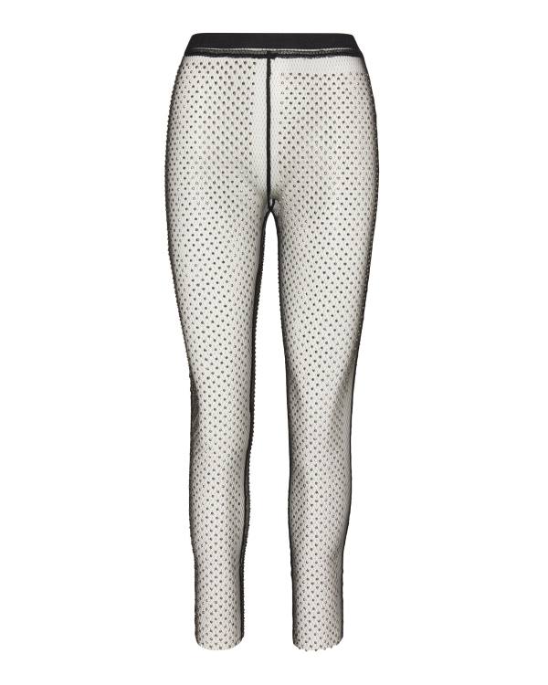 Pantaloni Dama Steve Madden Mesh Rhinestone Pants Negrii | SM-396EG