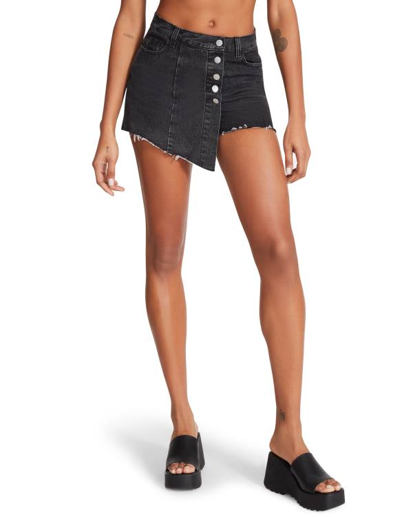 Pantaloni Scurti Dama Dama Steve Madden Black Denim Skort Negrii | SM-206EN