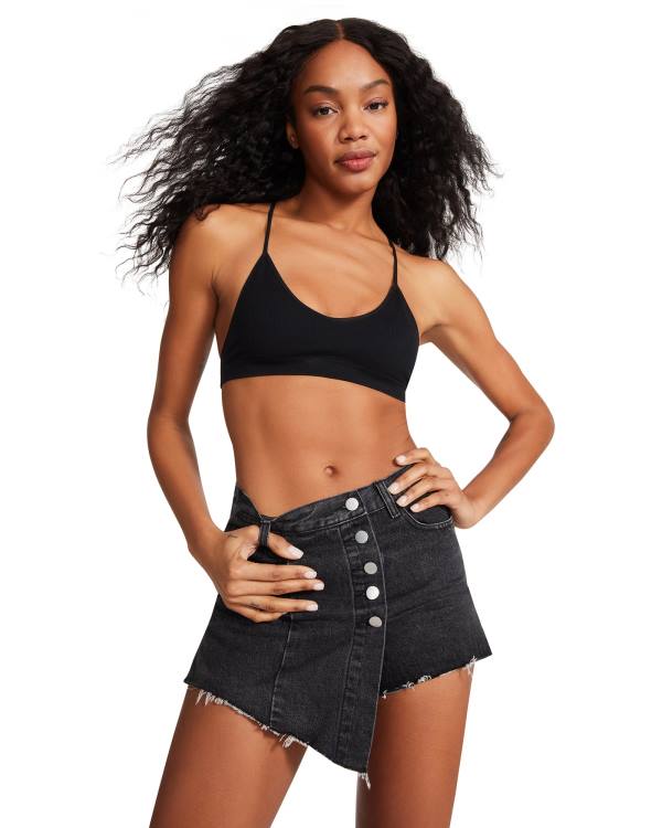 Pantaloni Scurti Dama Dama Steve Madden Black Denim Skort Negrii | SM-206EN