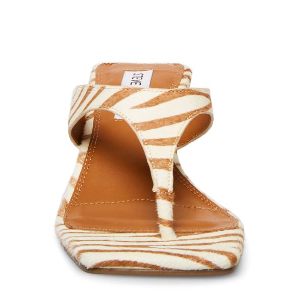 Pantofi Cu Toc Dama Steve Madden Alexina Tan Pony Heel Maro Albi | SM-918DU