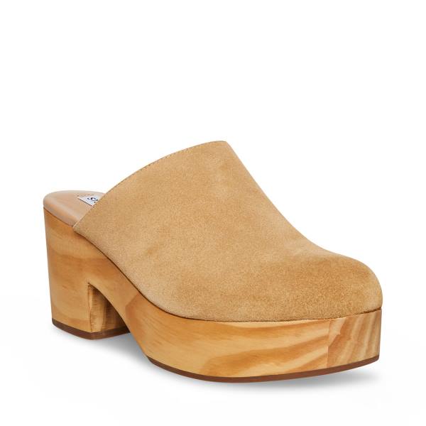 Pantofi Cu Toc Dama Steve Madden Bayridge Taupe Piele Intoarsa Heel Gri Maro | SM-853ZW