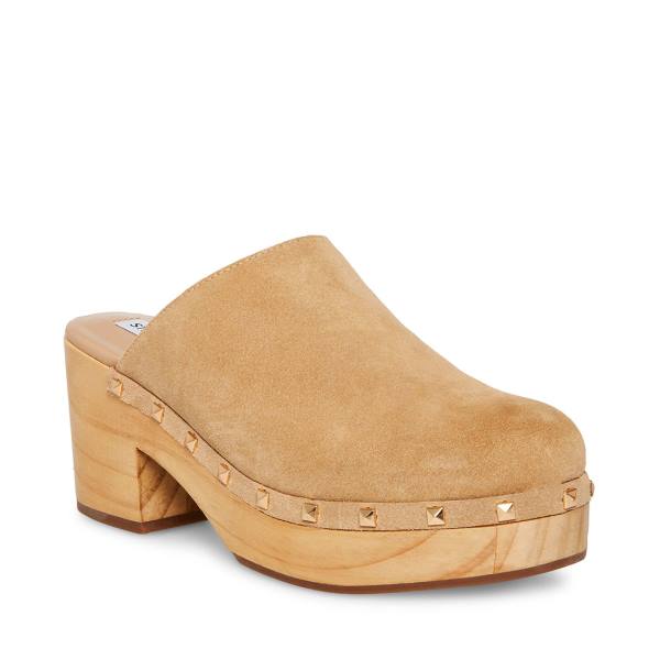 Pantofi Cu Toc Dama Steve Madden Bushwick Taupe Piele Intoarsa Heel Gri Maro | SM-013AG