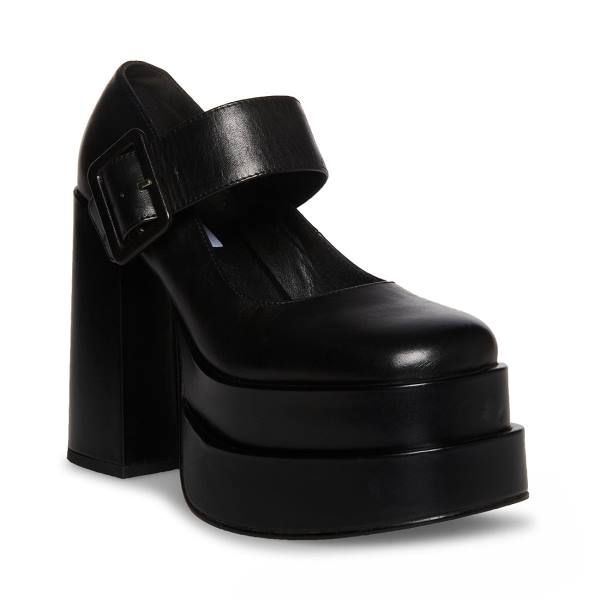 Pantofi Cu Toc Dama Steve Madden Carly Piele Heel Negrii | SM-912VU