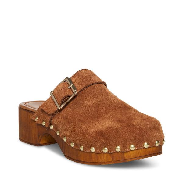 Pantofi Cu Toc Dama Steve Madden Dana Cognac Piele Intoarsa Heel Maro | SM-603ET