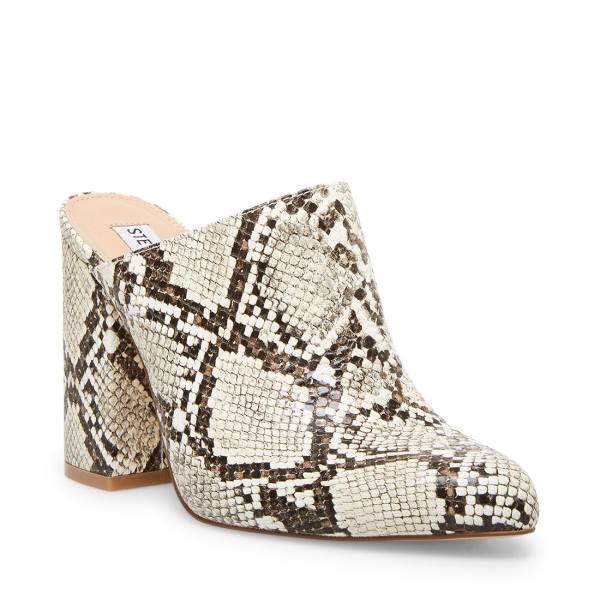 Pantofi Cu Toc Dama Steve Madden Ditty Snake Heel Negrii Albi Snakeskin | SM-328LY