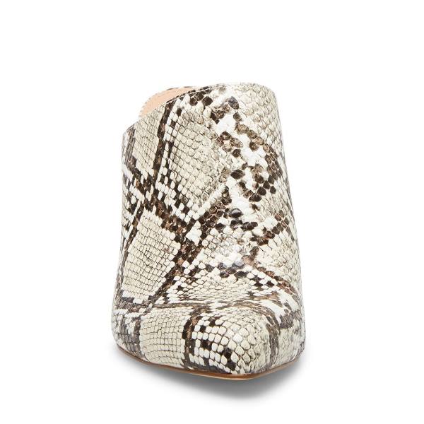 Pantofi Cu Toc Dama Steve Madden Ditty Snake Heel Negrii Albi Snakeskin | SM-328LY