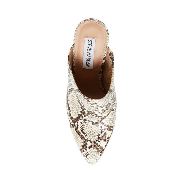 Pantofi Cu Toc Dama Steve Madden Ditty Snake Heel Negrii Albi Snakeskin | SM-328LY