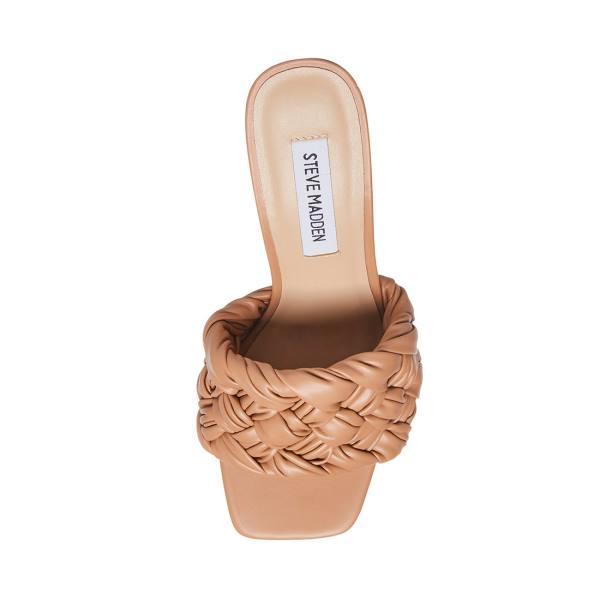 Pantofi Cu Toc Dama Steve Madden Leilani Tan Heel Bej | SM-067EX