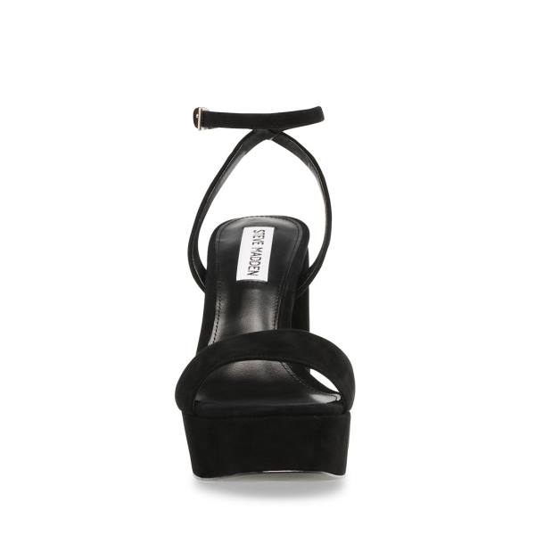 Pantofi Cu Toc Dama Steve Madden Lessa Piele Intoarsa Heel Negrii | SM-459MF