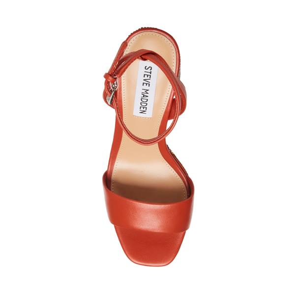 Pantofi Cu Toc Dama Steve Madden Lessora Rust Heel Rosii Colorati | SM-138KU