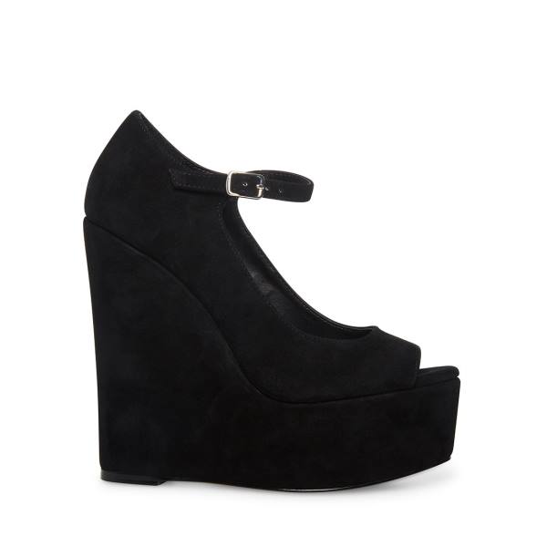 Pantofi Cu Toc Dama Steve Madden Macie Piele Intoarsa Heel Negrii | SM-790JM