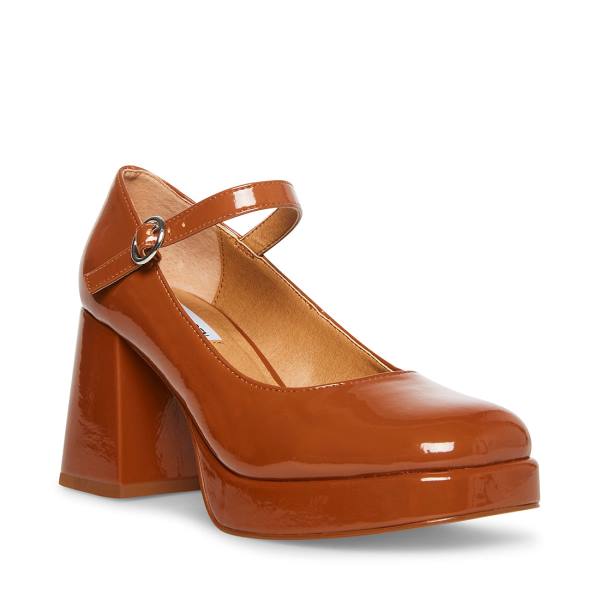 Pantofi Cu Toc Dama Steve Madden Mingle Cognac Lacuita Heel Maro | SM-831AB