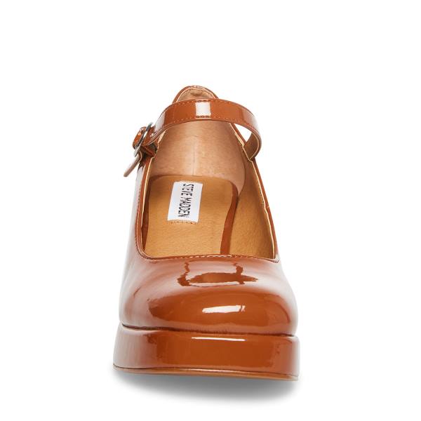 Pantofi Cu Toc Dama Steve Madden Mingle Cognac Lacuita Heel Maro | SM-831AB