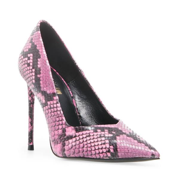 Pantofi Cu Toc Dama Steve Madden Princess Snake Heel Roz Snakeskin | SM-409CF