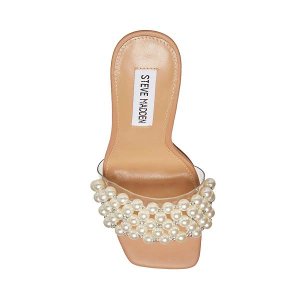 Pantofi Cu Toc Dama Steve Madden Sift Natural Heel Bej | SM-721AP