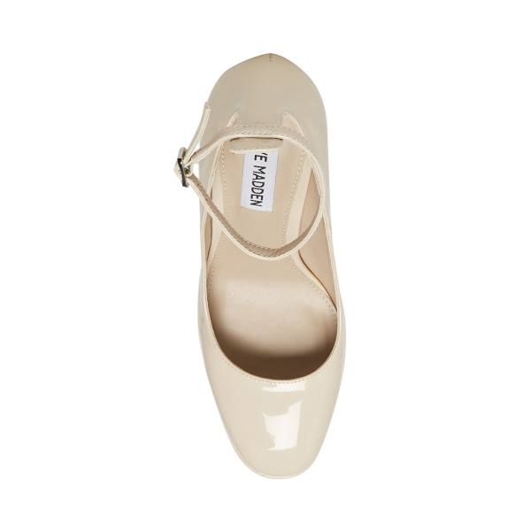 Pantofi Cu Toc Dama Steve Madden Skyrise Bone Lacuita Heel Bej | SM-618DR