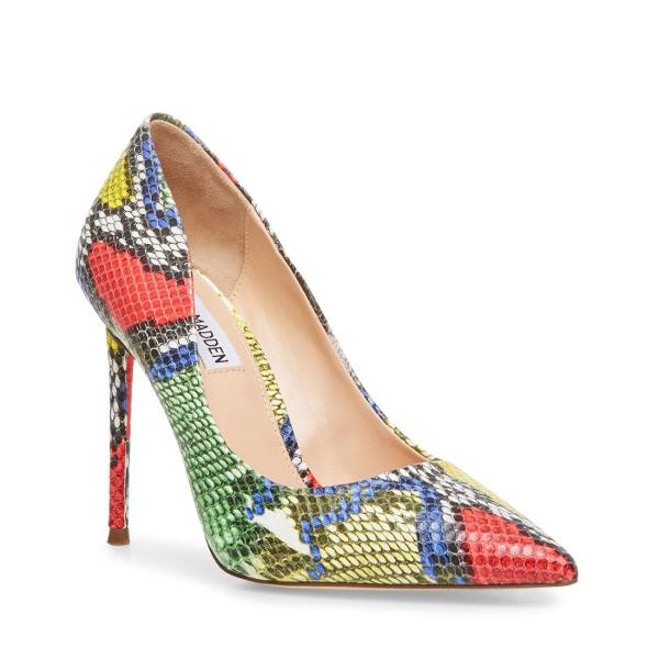 Pantofi Cu Toc Dama Steve Madden Vala Bright Snake Heel Colorati Deschis | SM-657DL